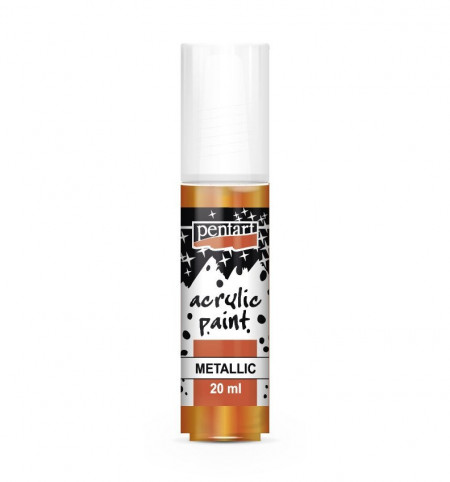 Vopsea acrilica metalizata Pentart 20ml - Portocaliu