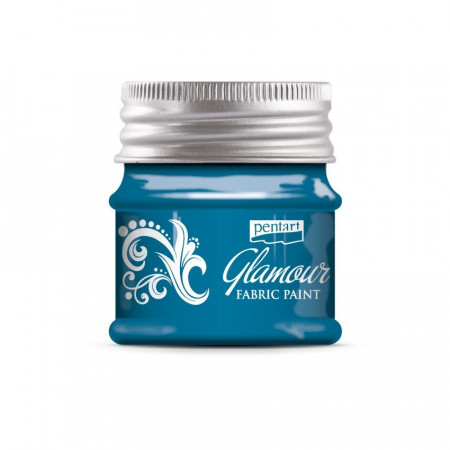 Vopsea pentru textile Pentart 50ml - culori Glamour - Argintiu albastru
