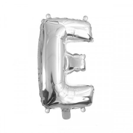 Baloane folie 16" (41cm) argintiu litera E