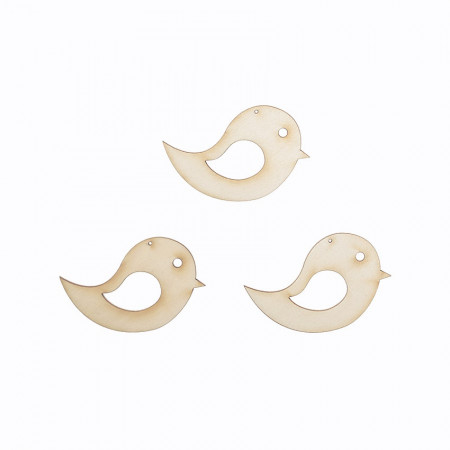 Figurine din lemn - pasare ( 5x7cm, 3buc/set)