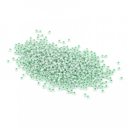 Pachet margele creative din sticla rotunde 15 g - verde deschis, 2 mm