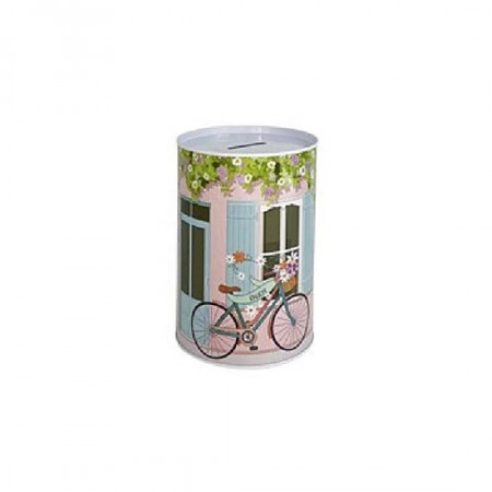 Pusculita metalica cu desene - bicicleta colorata