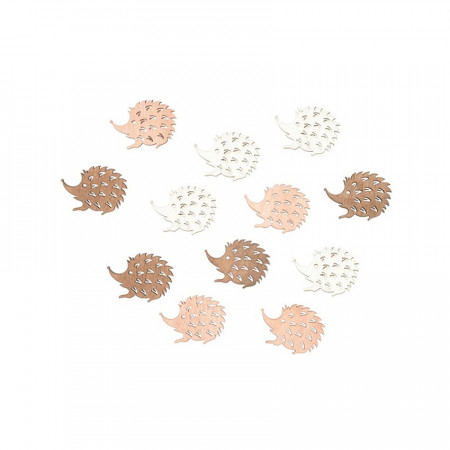 Set 12 arici in culori pastel, din lemn - 4 cm