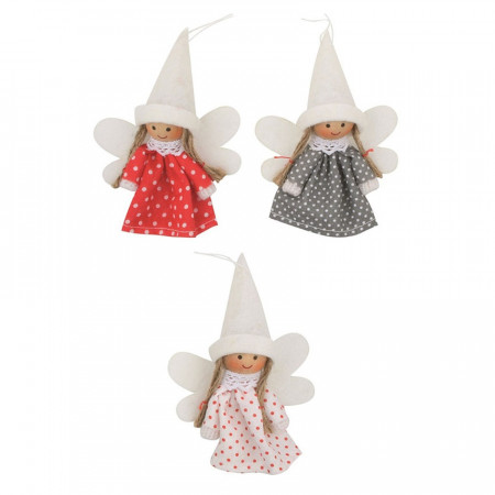 Set 3 ingerasi in rochie polka cu snur, 7 cm