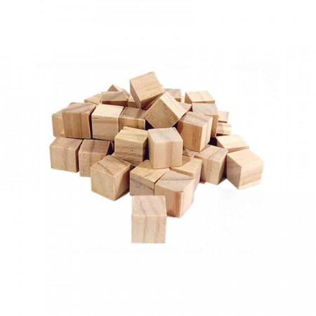 Set 50 cubulete din lemn, 1.5 x 1.5 cm