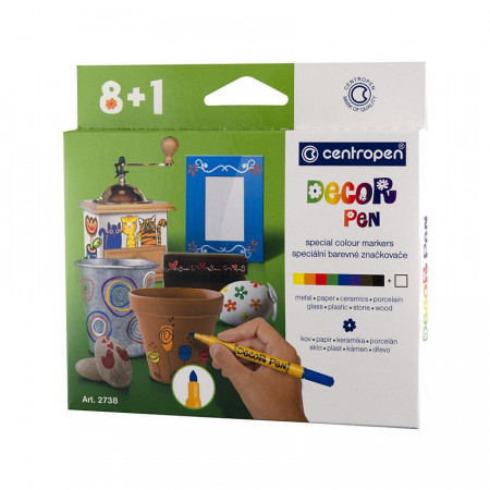 Set 9 carioci Decorpen petru metal, sticla, plastic, ceramica - CENTROPEN