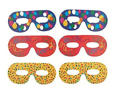Set masti pentru copii - ochelari colorati si decorati (6buc/set)