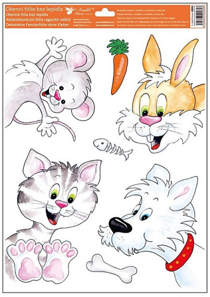 Sticker geam - animale de casa, 30 x 42 cm