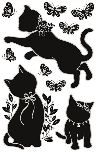 Sticker perete - pisicute negre, 32 x 60 cm