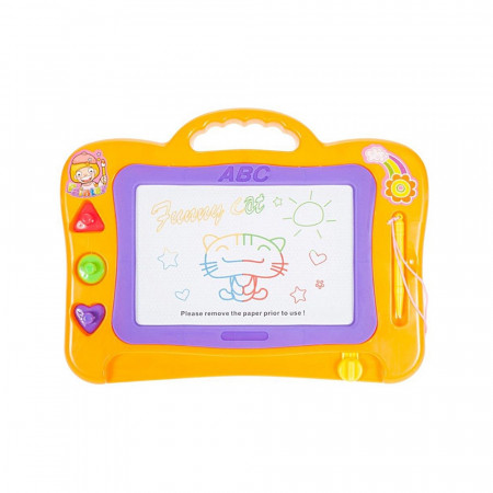Tabla magnetica portocalie pentru desenat, colorat, 29 x 22 cm