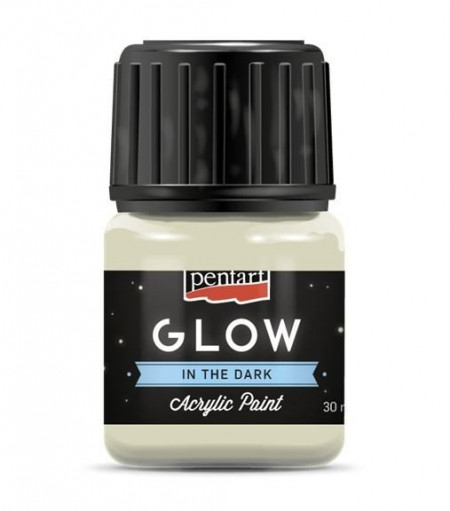 Vopsea acrilica fosforescenta GLOW in the dark Pentart 30ml - Verde pal