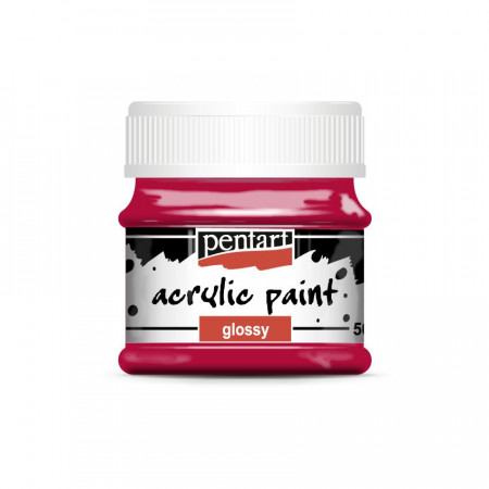 Vopsea acrilica lucioasa Pentart 50 ml - Rosu carmin