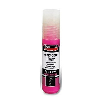Vopsea contur universal fosforescent GLOW Pentart 20ml - Pink