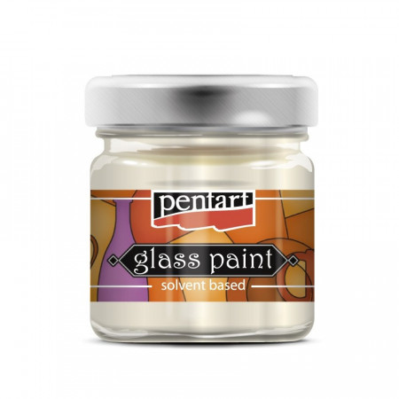 Vopsea de sticla metalizata Pentart 30 ml - Alb perla