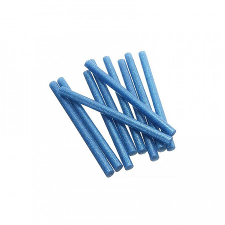 Bagheta silicon pentru pistol lipit mare - albastru sclipici, 11 x 200 mm