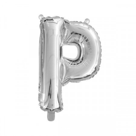 Baloane folie 16" (41cm) argintiu litera P