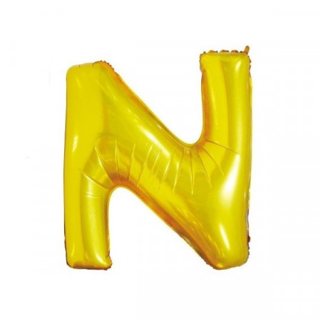 Baloane folie 16" (41cm) auriu litera N