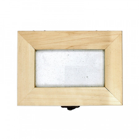 Cutie din lemn esenta moale, cu compartiment pentru poza, 14.5 x 10 x 6 cm