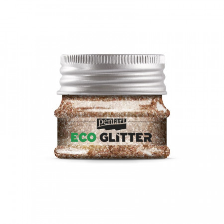 Eco glitter roz-aur, fin - min. 15 g