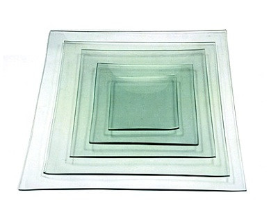 Farfurie din sticla forma patrata, 25x25 cm