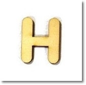 Litera din lemn - litera H (pret/buc)