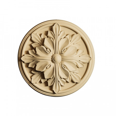 Ornament din lemn termoplastic - floare rotunda, 6 x 1 cm