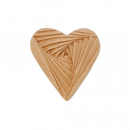 Ornament din lemn termoplastic - inima, 5 x 6 cm