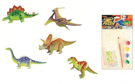 Set asamblare dinozauri din furnir (20x15cm)