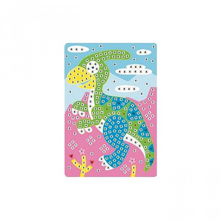 Set imagine mozaic cu patrate autoadezive - dinozaur verde, 23 x 16 cm