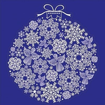 Sticker pentru geam cu motive de iarna - glob, 30 x 30 cm