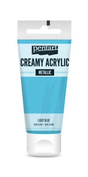 Vopsea acrilica cremoasa metalizata Pentart 60 ml - Albastru deschis
