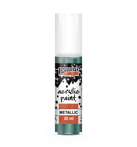 Vopsea acrilica metalizata Pentart 20ml - Verde albastrui metalizat