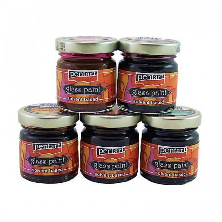 Vopsea de sticla cu sclipici Pentart 30 ml - Verde