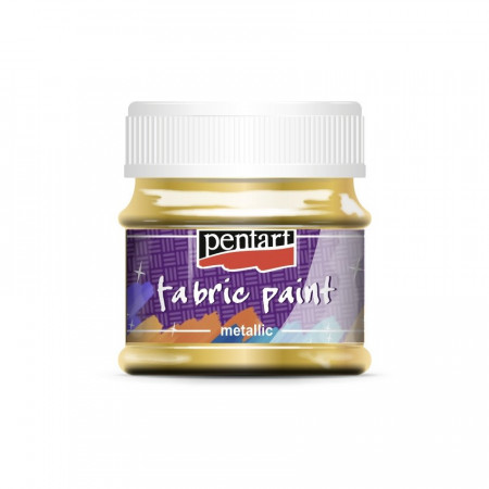 Vopsea pentru textile Pentart 50ml - culori metalizate - Auriu