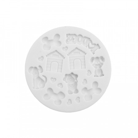 Forma de turnat / modelat din silicon DIY - tematica catelusi, 9 x 1 cm