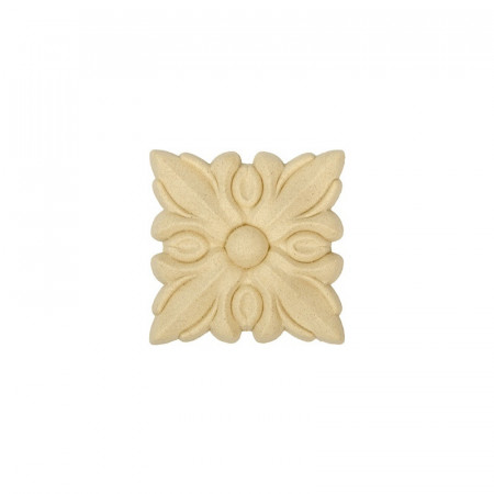 Ornament din lemn termoplastic - floare patrata, 5 x 5 x 0.7 cm