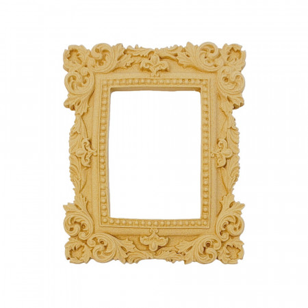 Ornament din lemn termoplastic - rama dreptunghi, 10 x 9 cm