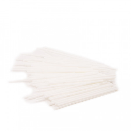 Set 100 paie PLA biodegradabile - ambalaj individual, drept, alb, 200 x 6 mm