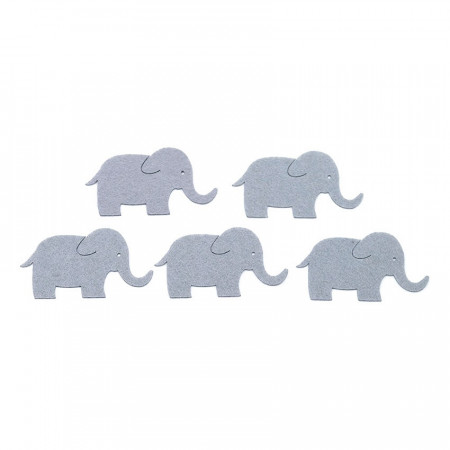 Set 5 figurine din fetru - elefant, 7 cm