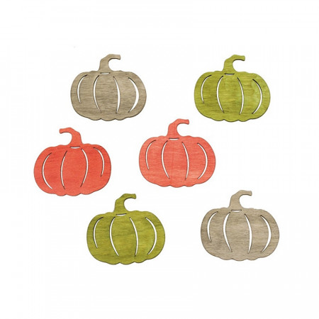 Set 6 dovlecei colorati, din lemn, 6 cm
