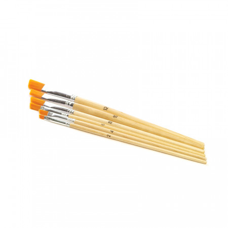Set 6 pensule cu varf oblic, marimi 1 - 3 - 5 - 7 - 9 - 11