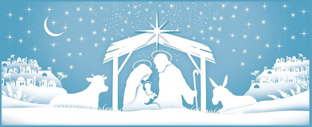 Sticker pentru geam - Nasterea lui Isus, 60 x 22.4 cm