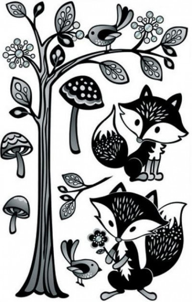 Sticker perete cu scop decorativ - vulpea si padurea