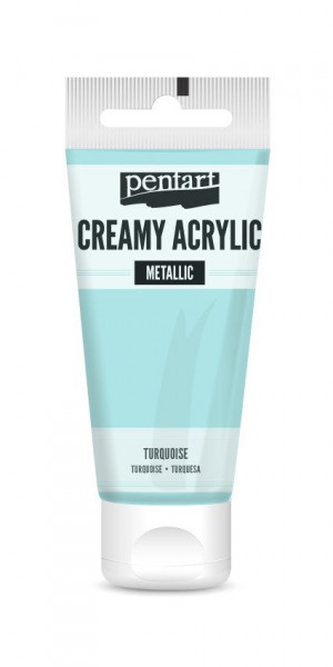 Vopsea acrilica cremoasa metalizata Pentart 60 ml - Turcoaz