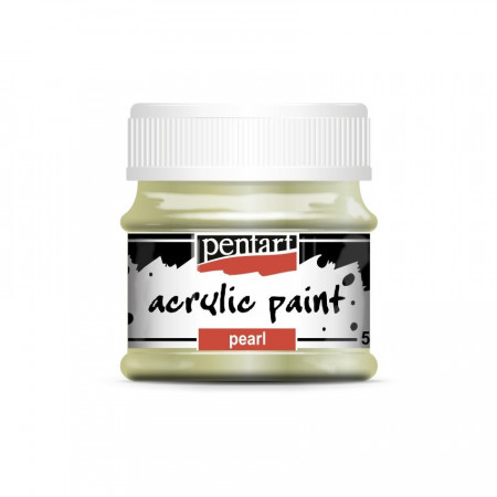 Vopsea cu luciu sidefat pe baza de apa Pentart 50ml - Verde sidefat