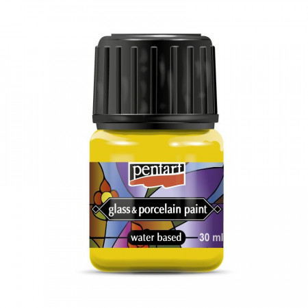Vopsea pentru sticla si portelan Pentart 30ml - Galben