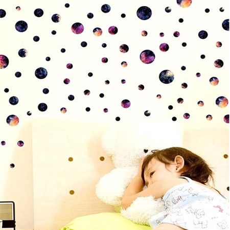 Autocolant perete - Spatiul cosmic in buline (50x45 cm)