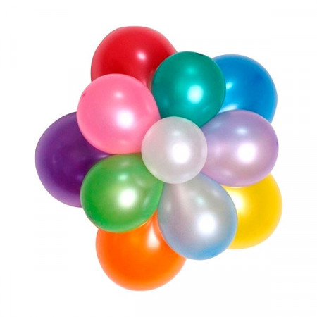 Baloane colorate Gemar - 26 cm, culori mixte metalizat, set 100 buc.