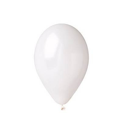Baloane colorate Gemar - culori metalizate 26 cm, set 100 buc. - Alb