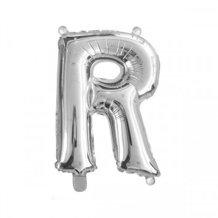 Baloane folie 16" (41cm) argintiu litera R